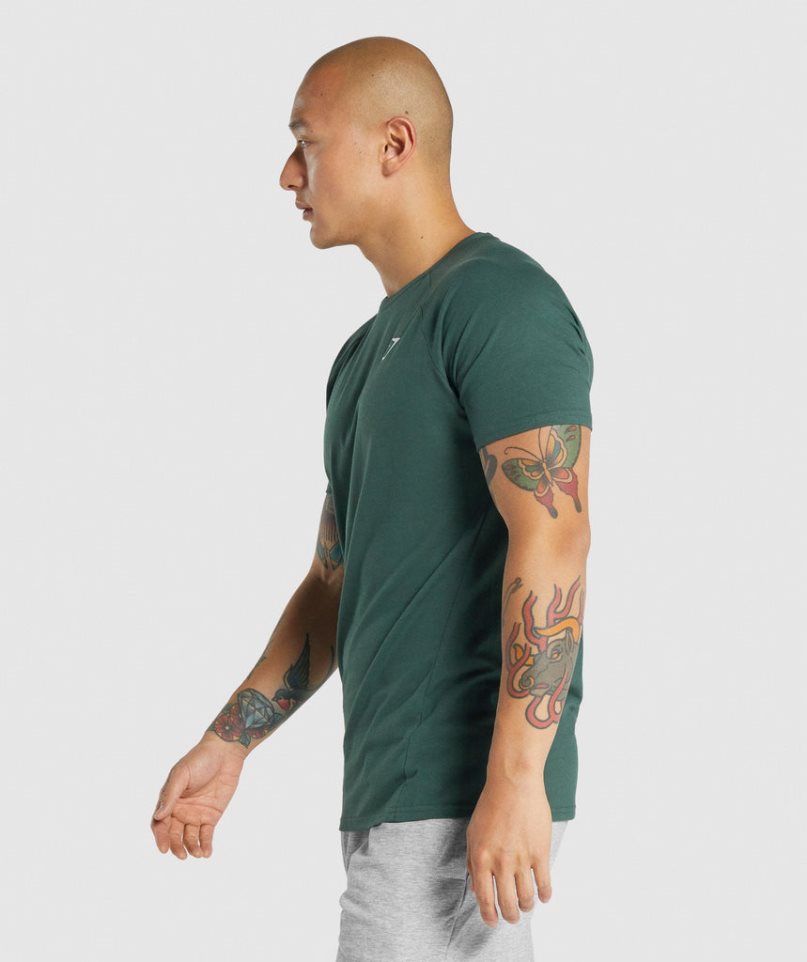 Men's Gymshark Critical 2.0 T-Shirts Dark Green | CA D81NA7